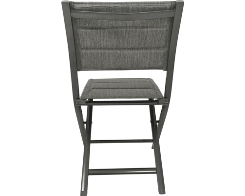 Chaise de jardin en métal avec revêtement textile, vue arrière