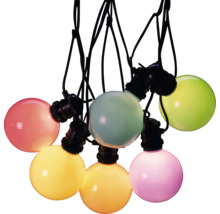 Guirlande lumineuse multicolore avec des lampes rondes