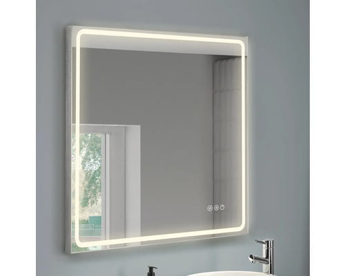 Miroir carré avec éclairage LED pour la salle de bain
