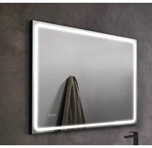 Miroir rectangulaire avec éclairage LED et serviette