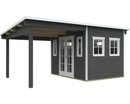 Abri de jardin en bois avec auvent