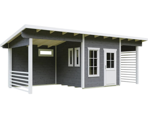Abri de jardin en bois avec véranda