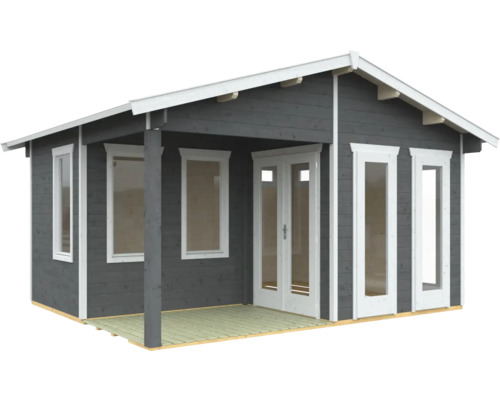 Abri de jardin en bois avec fenêtres et double porte