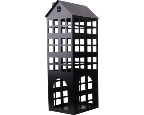 Lanterne Maison Lafiora métal 22 x 22 x 61,5 cm noir