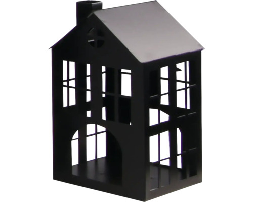 Lanterne Maison Lafiora métal 11 x 11 x 18,5 cm noir