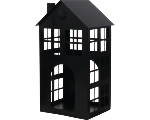 Lanterne Maison Lafiora métal 17 x 17 x 36 cm noir