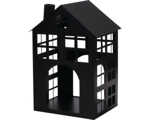 Lanterne Maison Lafiora métal 15 x 15 x 25 cm noir