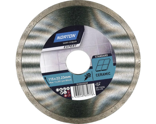 Norton Disque diamant à tronçonner Expert Ceramic 115 mm x 22, 23 mm