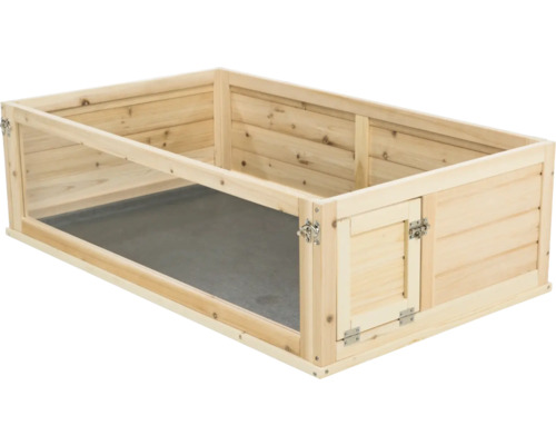 Caisse en bois avec porte et insert métallique