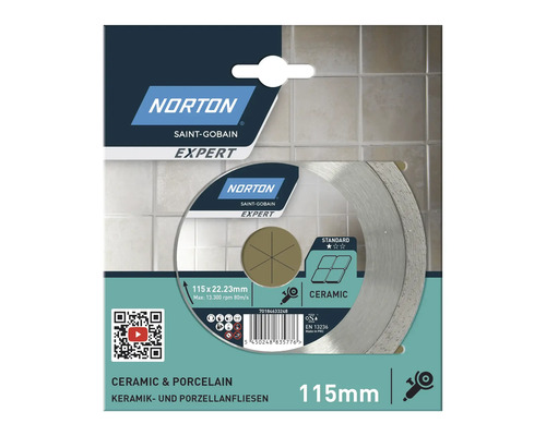 Norton Expert disque à tronçonner pour carreaux de céramique et de porcelaine, 115 mm