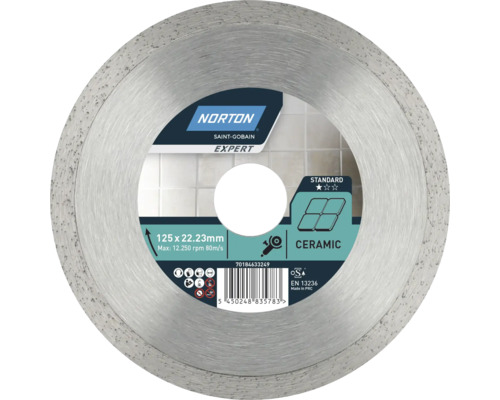 Disque à tronçonner Norton Saint-Gobain Expert 125x22,23 millimètres pour céramique