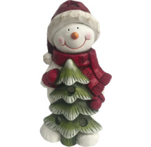 Figurine bonhomme de neige avec sapin de Noël pour décoration de Noël
