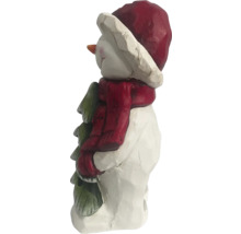 Figurine bonhomme de neige avec sapin pour la décoration hivernale