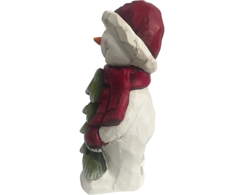Figurine bonhomme de neige avec sapin pour la décoration hivernale