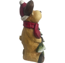 Dekofigur Hund mit Mütze und Schal