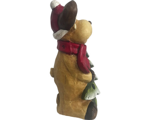 Dekofigur Hund mit Mütze und Schal