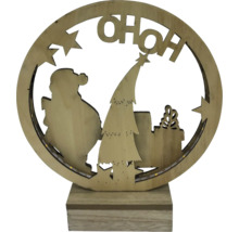 Lampe décorative en bois avec Père Noël, sapin de Noël, cadeaux et l''inscription ''OHOH''.