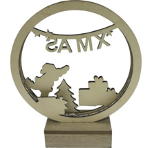 Décoration de Noël lumineuse avec Père Noël, sapin et cadeaux