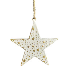 Décoration de Noël en forme d''étoile avec motif étoilé et cordon de suspension
