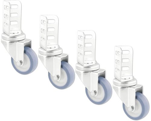 Quatre roulettes pivotantes avec fixation à trou dorsal