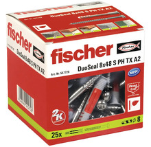 Cheville Fischer DuoSeal 8x48 avec vis, 25 pièces dans l''emballage