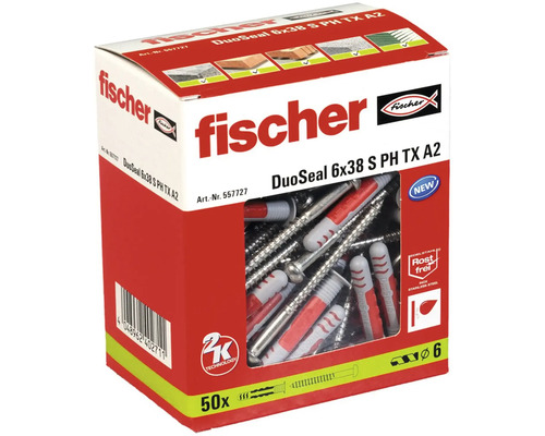 Fischer DuoSeal 6x38 Millimeter Dübel und Schrauben Packung
