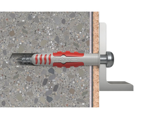 Fischer Dübel in einer Betonwand mit einem Befestigungselement