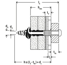 Illustration du fonctionnement d''une cheville avec les dimensions