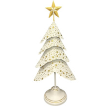 Dekorativer Weihnachtsbaum mit Sternspitze und Sternmuster