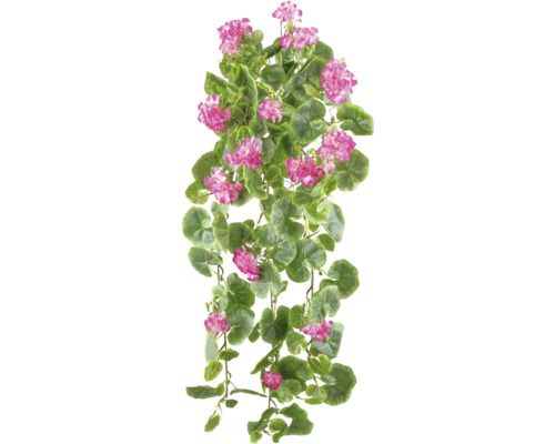 Plante artificielle Géranium en suspension 80 cm rose