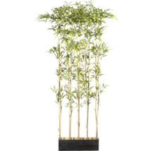 Plante artificielle Bambou séparateur d'espace dans boîte en bois 45x12,5x160 cm