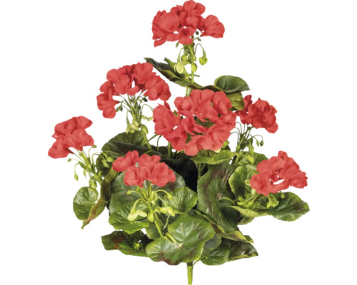 Plante artificielle Géranium H 40 cm rouge