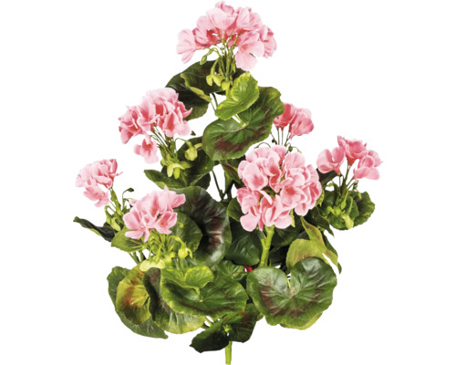 Plante artificielle Géranium buisson H 40 cm rose