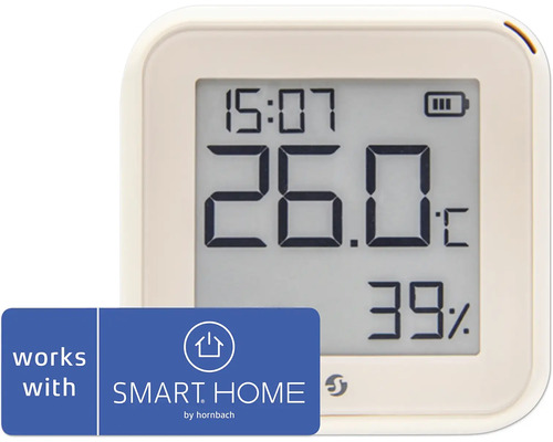 Digitales Thermometer zur Anzeige von Temperatur und Luftfeuchtigkeit, kompatibel mit Smart Home by Hornbach