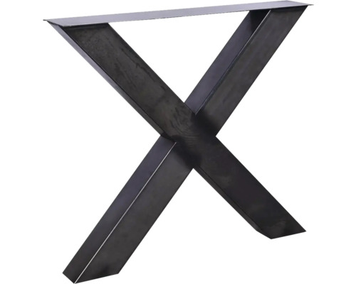 Piètement de table en acier en forme de X