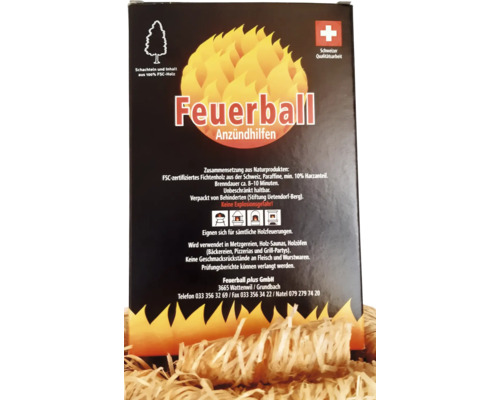 Feuerball Anzündhilfen in Kartonverpackung