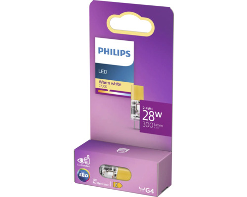 Philips LED-Lampe G4 in Produktverpackung