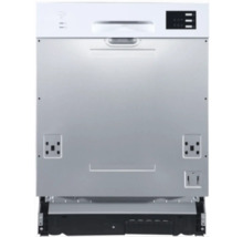 Lave-vaisselle avec panneau de commande et poignée