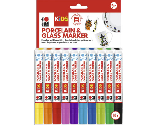 Marabu Porcelain & Glas Kids Mega Fun 10er-Set