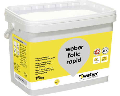 Imperméabilisation flexible à base de dispersion weber folic rapid 15 kg.