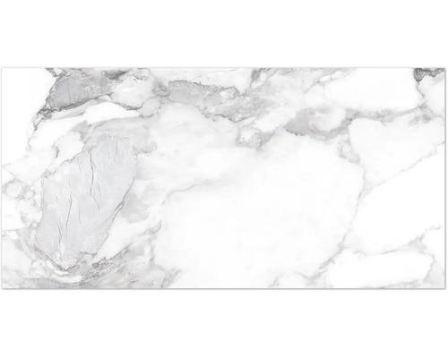 Carrelage sol et mur en grès cérame fin Haute White shaped 60x120 cm