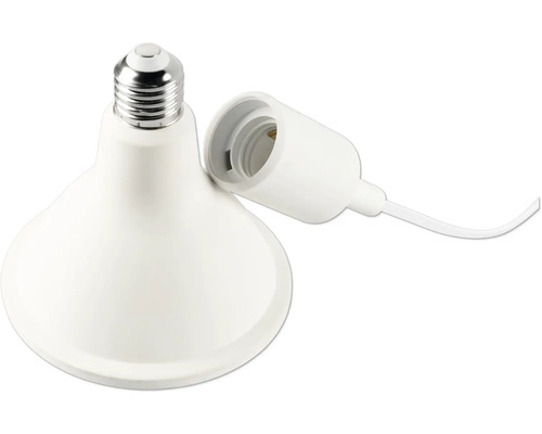 Weisse Wärmelampe mit Fassung und Kabel