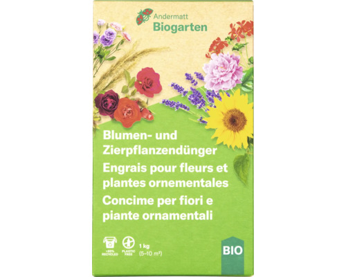 Engrais pour plantes d'intérieur et fleurs Andermatt Biogarten 1 kg