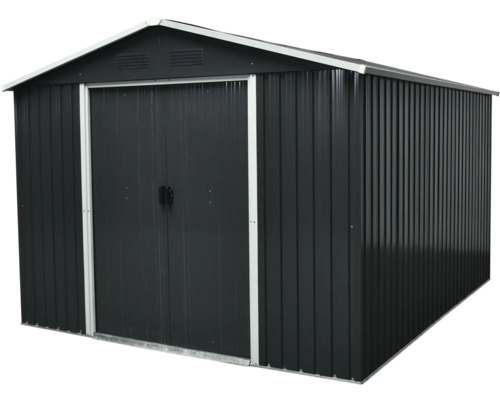 Abri de jardin en métal avec double porte