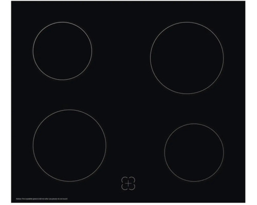 Table de cuisson vitrocéramique avec quatre zones de cuisson