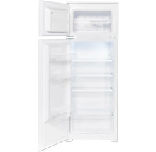 Réfrigérateur blanc ouvert avec compartiment congélateur supérieur