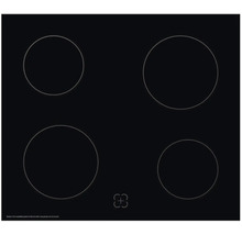 Plaque vitrocéramique avec quatre zones de cuisson