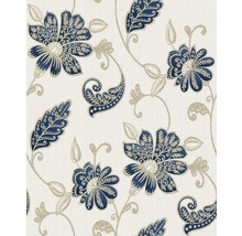 Tapete mit blauem Blumenmuster