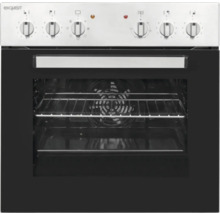 Four encastrable Exquisit avec boutons rotatifs et éclairage intérieur.