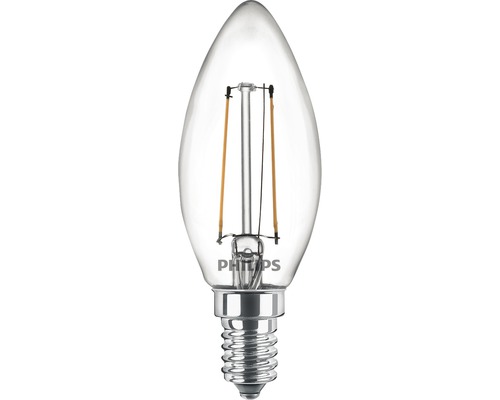Ampoule bougie LED B35 transparente E14/2W(25W) 250 lm 2700 K blanc chaud 2 pièces